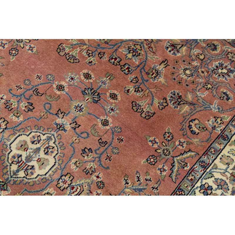 Hand-Knotted High-Quality Rose and Ivory Area Rug