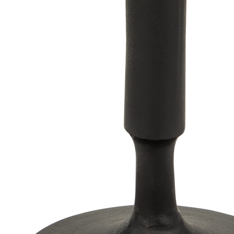 Modern Decorative Tabletop Candle Holder Stand with Sculptural Silhouette for Living Room, 13" H x 5" W x 5" D, Black