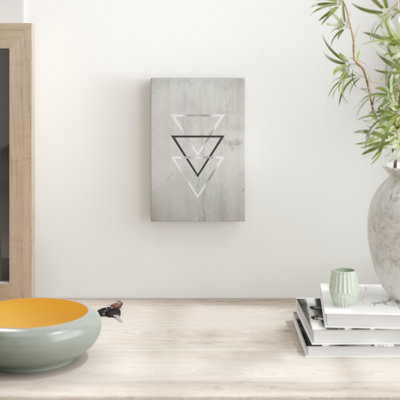 Silver Triangles 1 Piece Wrapped Canvas Painting