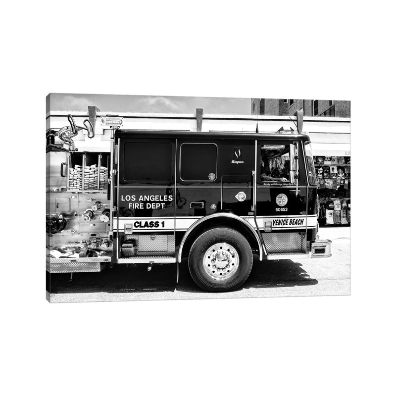 Venice Beach Fire Truck by Philippe Hugonnard - Wrapped Canvas Print, 101.6 cm H x 66.04 cm W x 3.175 cm D