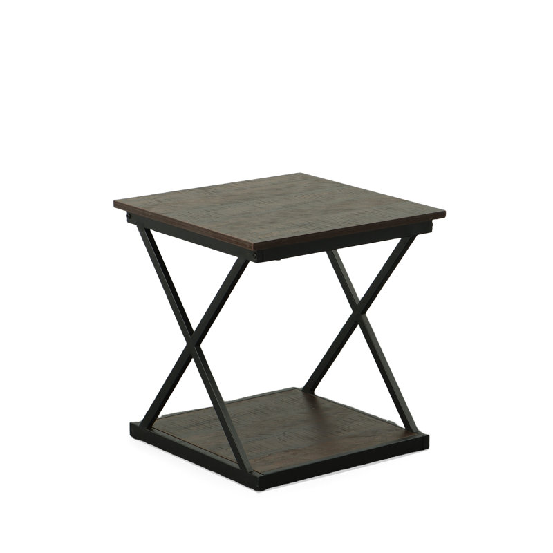 Table d'appoint carrée 18,5 po Modern Brown, Orme