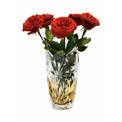 Aurum Crystal 11" Bohemian Crystal Flower Vase — FLORA Collection — Elegant Amber Gradient Glass Vase — Luxury Czech Crystal Centerpiece for Home Decor, Wedding & Anniversary Gift — FCDEA7A4D4F44FD098047096BA5E9E4F