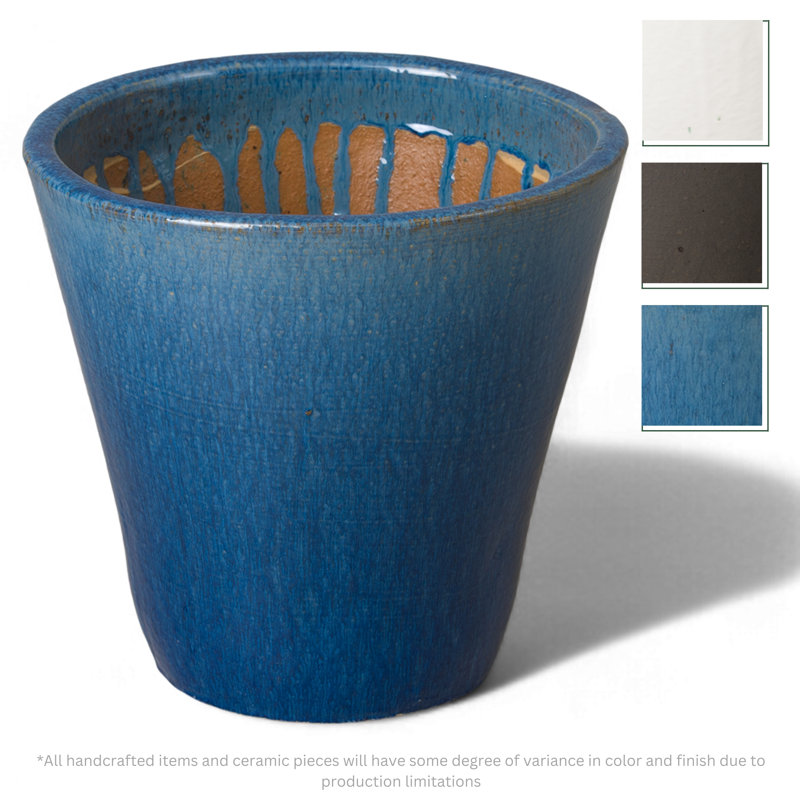 Lowden Handmade Ceramic Planter, 16" H x 16" W x 16" D, Blue