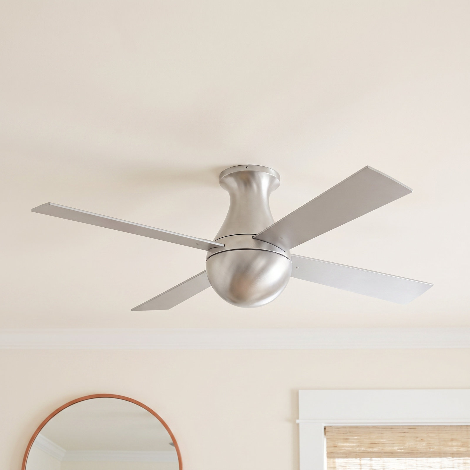 Ball 42'' 4 Blade Ceiling Fan, Brushed Aluminum, Aluminum, Handheld Remote Control (2-wire)