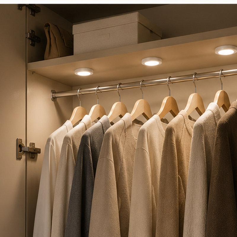 Paquet de 6 rondelles DEL VST avec gradateur tactile câblé, éclairage encastré sous l'armoire, blanc neutre 4000K