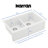 Karran Quartz 34'' X 21-1/4'' 50/50 Double Bowl Farmhouse Apron Kitchen Sink With KKF220 Faucet-59104736-59104735