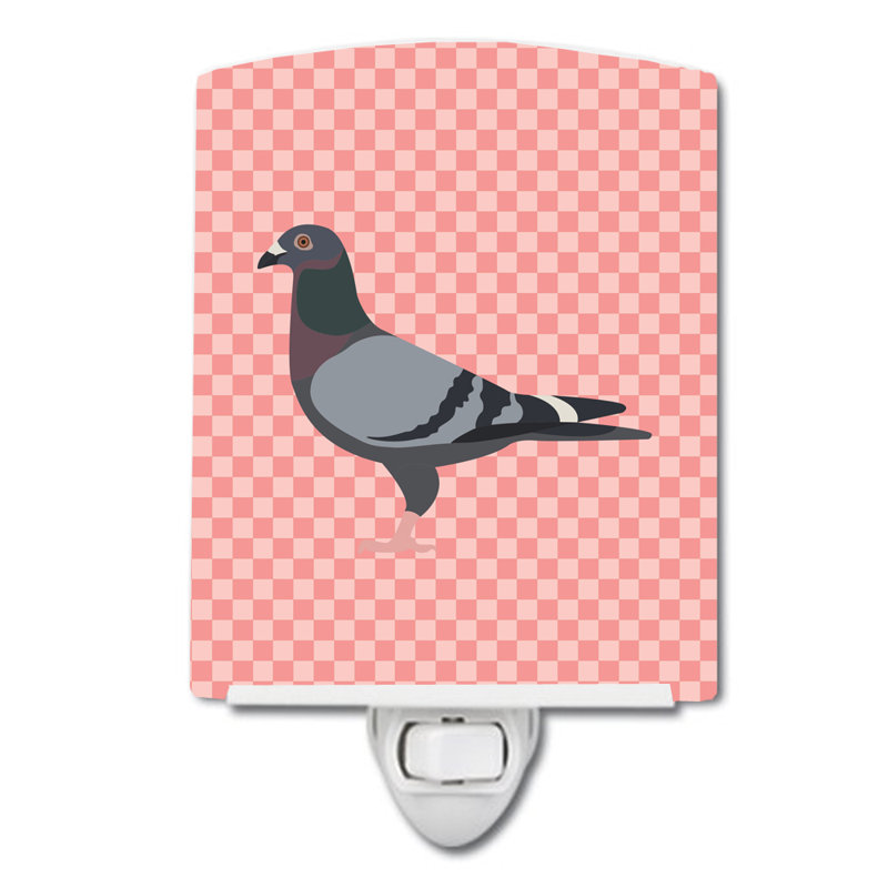 Racing Pigeon Check Ceramic Night Light