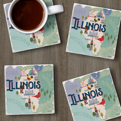 Ensemble de sous-verres 4 pièces Thirstystone Illinois