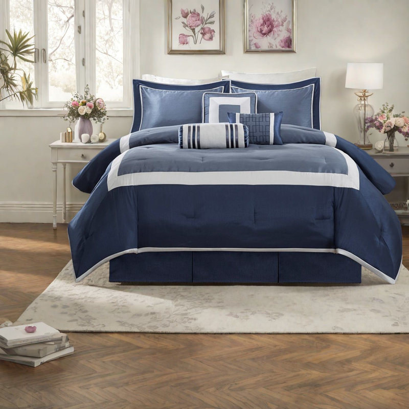 Piece Bedding Sets, Queen Polyester Modern Colorblock Bedroom Home