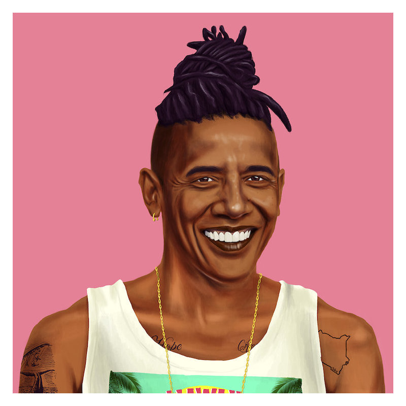 " Obama " by Amit Shimoni, 37" H x 37" W x 1.5" D, Canvas