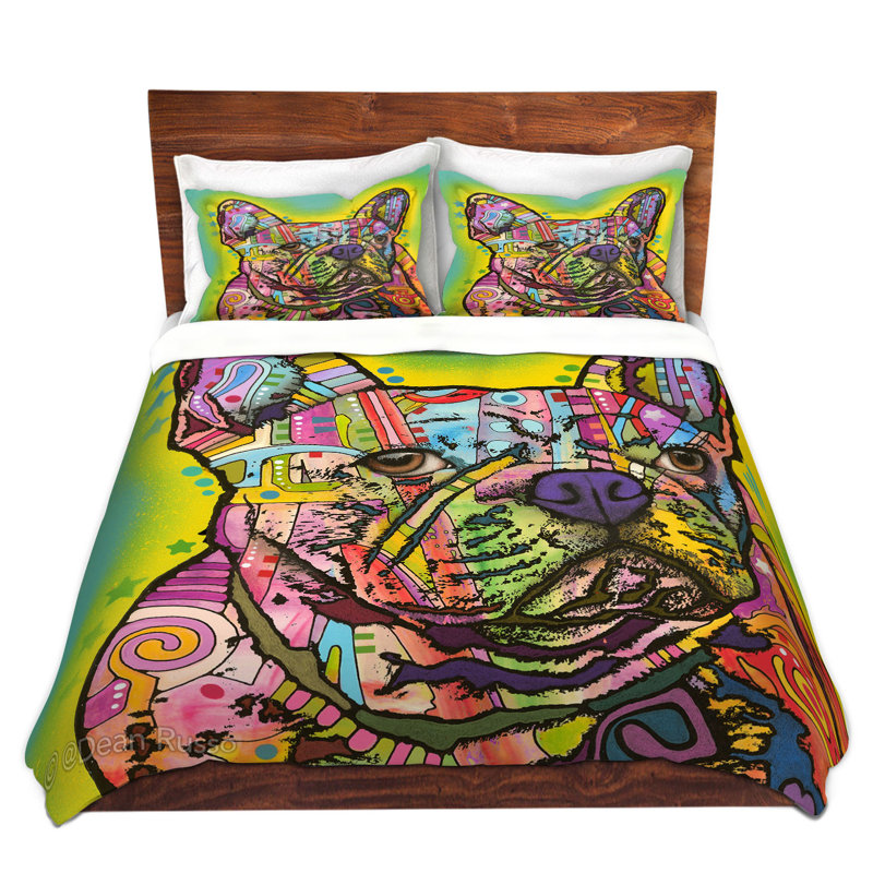 Ensembles de housse de couette DiaNoche en microfibre par Dean Russo - French Bulldog Dog 3