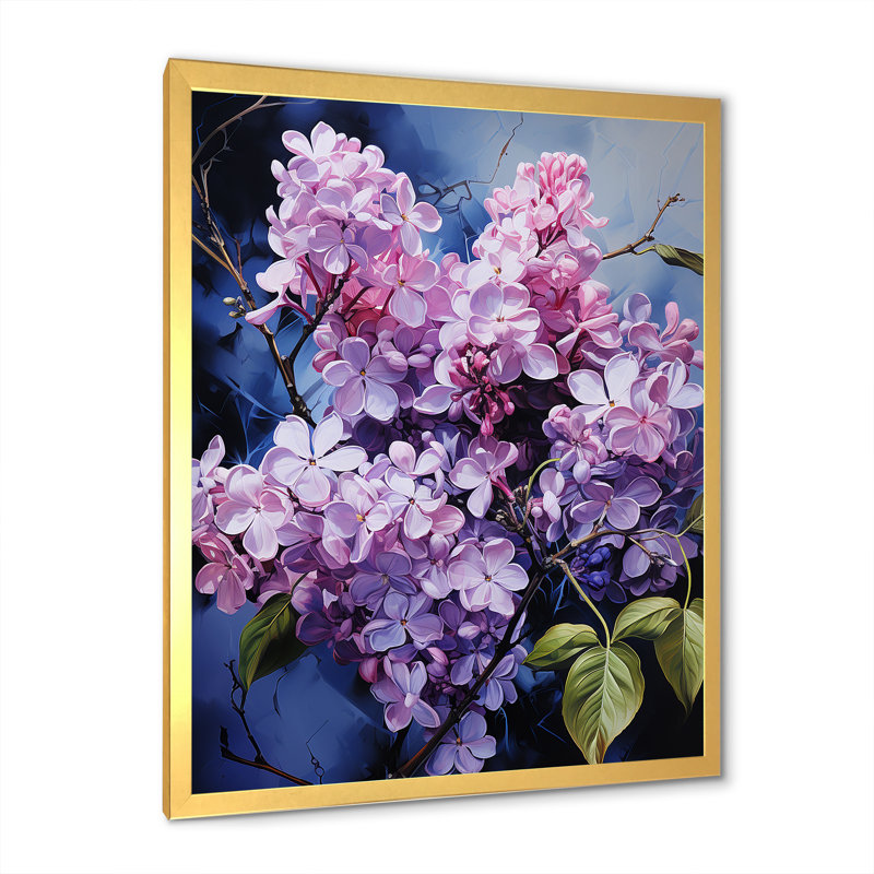Lilas, minimalisme, rêve sur toile, H 20 po x l 12 po x P 1 po, Cadre doré simple
