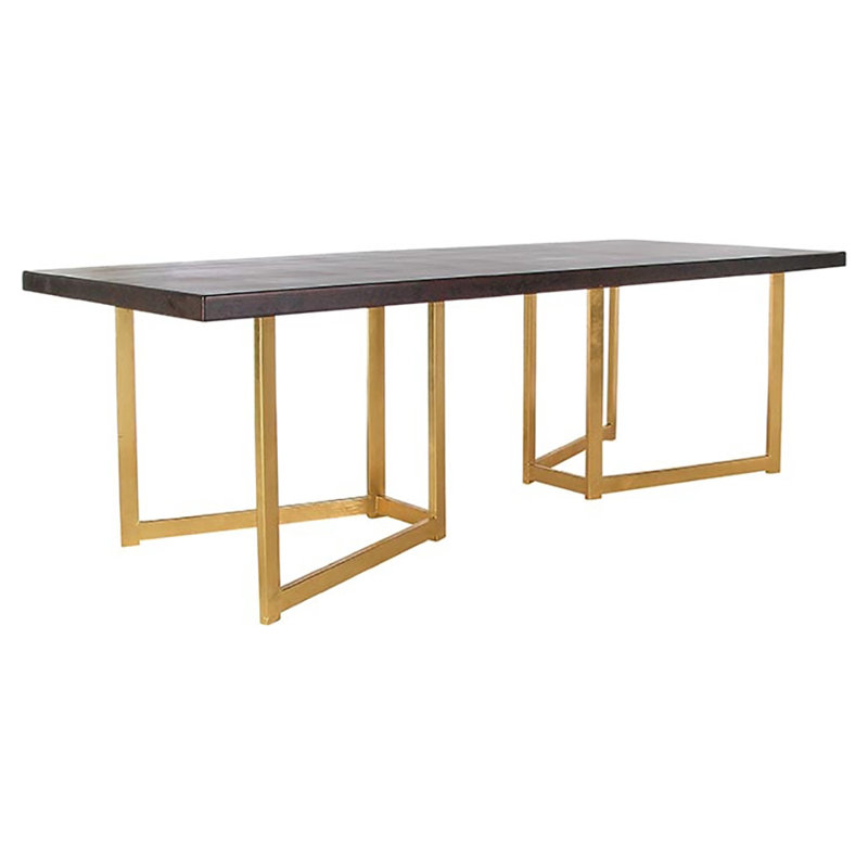 South Hampton 40'' Iron Pedestal Dining Table, Dark Wood