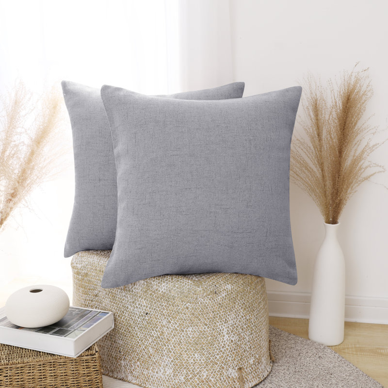 Deconovo Reversible Pillow Cover, Flax Yellow, 20" H x 20" W