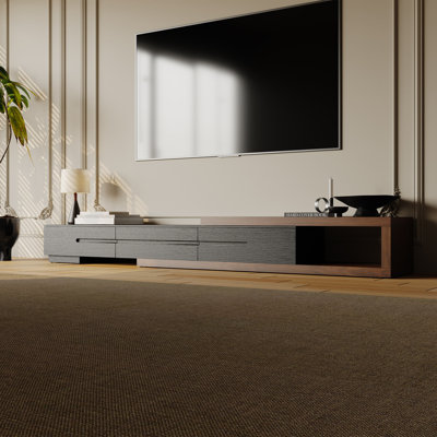  Wood Extendable TV Stand, Wood Media Console, Pre-Assembly