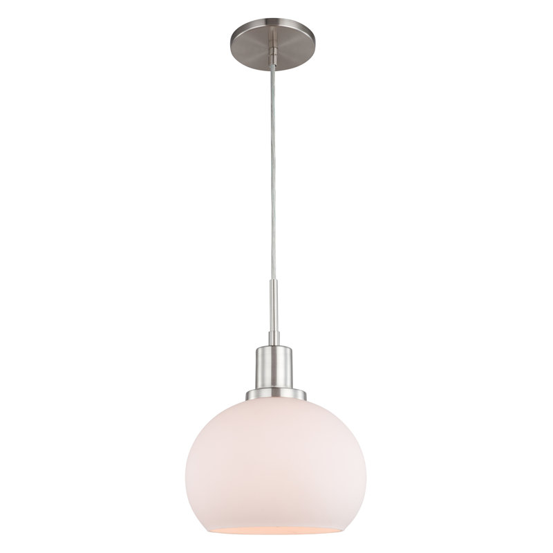 Glassman 1 - Light Single Pendant, Satin Nickel, Clear Seedy