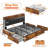 Udelle Bed Frame with 4 Storage Drawers, Upholstered Platform Bed with Headboard and Charging Station-1668460068-1655967027
