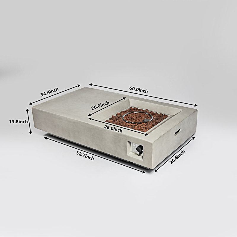 60Inch Concrete Fire Pit Table