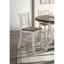 Table de salle à manger à hauteur de comptoir 5 pièces - Table rustique en bois massif de style rustique blanc antique et brun cendré, brun et 4 chaises, captivante