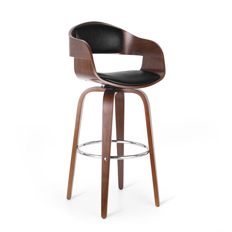 Tabouret tournant Mid-Century, Noir