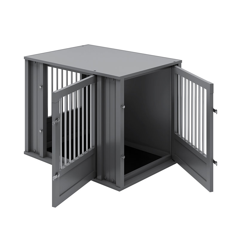 Cage pour chien durable avec placement de porte flexible, Moyen (H 24,4 po x l 23,1 po x P 32 po), Noir