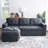 Gadalia L-Shaped Velvet Sleeper Sofa Reversible couch Pull Out Couch with storage chaise-20531766
