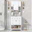 Meuble-lavabo 36 po avec lavabo supérieur, armoire à miroir moderne avec barre à serviettes-100166310