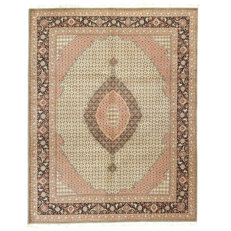 Tapis rectangulaire en laine noué à la main
