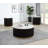 Modern Coffee Table with Marble-inspired Top and Reeded Base