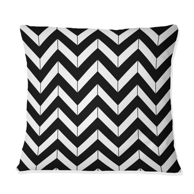 Motif traditionnel noir à chevrons - Coussin traditionnel