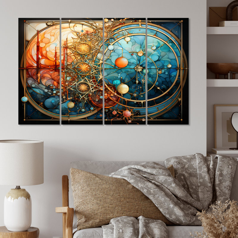 Asian Art Mandalas Of Enlightment III - Asian Art Canvas Print - 4 Panels