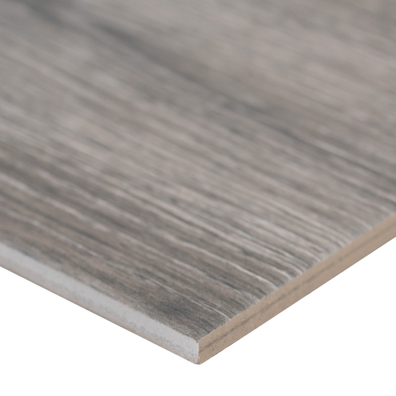 Camila 6 in. x 36 in. Matte Porcelain Wood Look Floor and Wall Tile, Argent