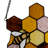 8.25"H Honeycomb Bees Tiffany-Style Window Panel