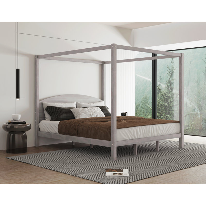 Igors Canopy Bed, Gray Wash