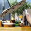 Parasol de piscine double de 9,5 pi avec dispositif d'inclinaison et manivelle, 3 évents, 12 nervures, brun pour le grand mécanisme de protection du patio, brun air, parasol
