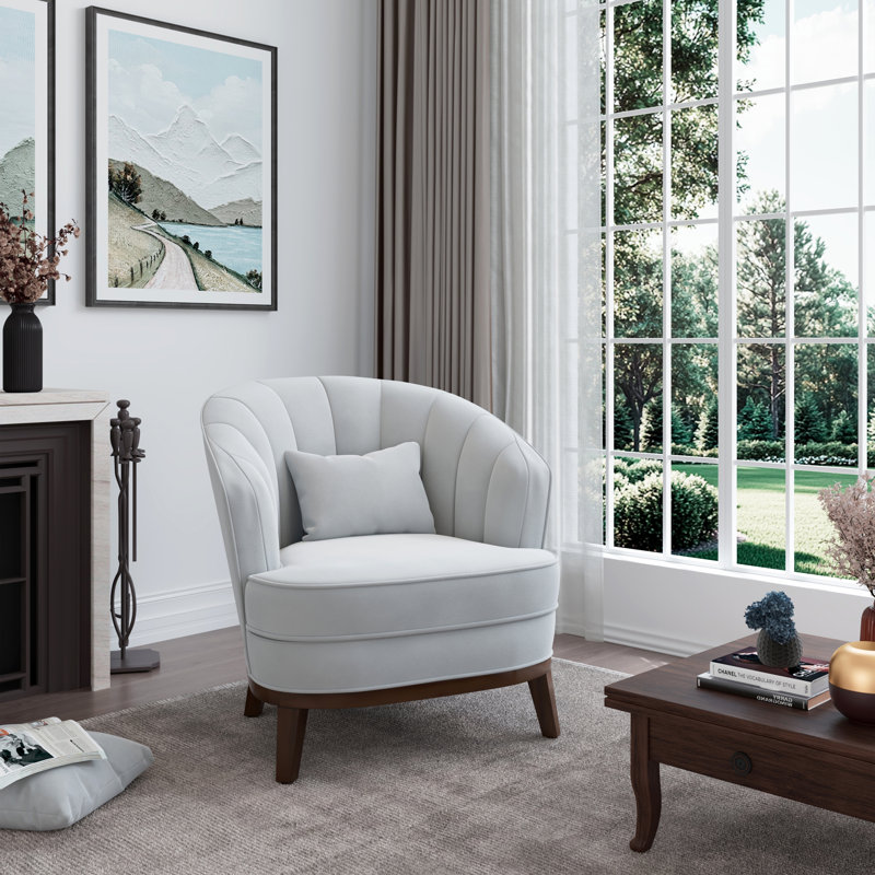 Fauteuil d'appoint rembourré Ava, gris, Gris clair
