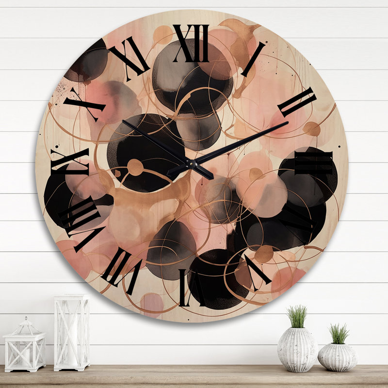 Horloge murale en bois surdimensionnée à motif aquarelle Dreams of the Heart, Très grand