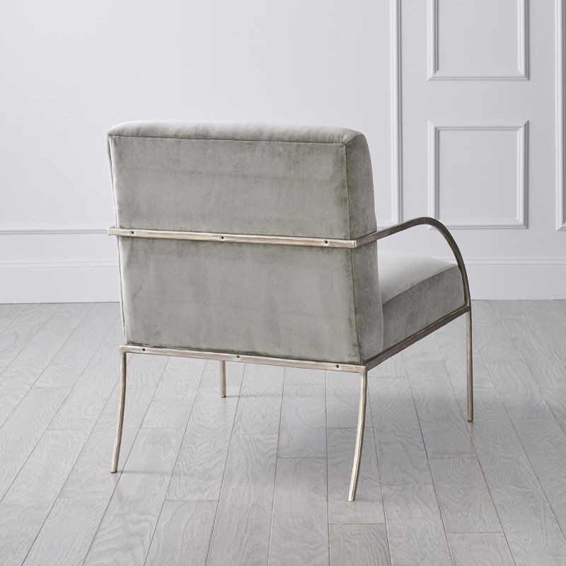 Swoop Chair-Grey Velvet-Nickel