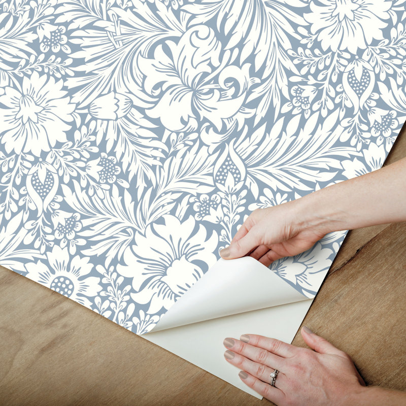 Papier peint adhésif moderne Acanthus, Bleu