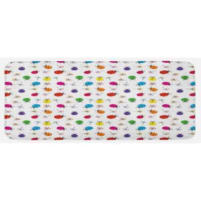 Tapis de cuisine multicolore à pois