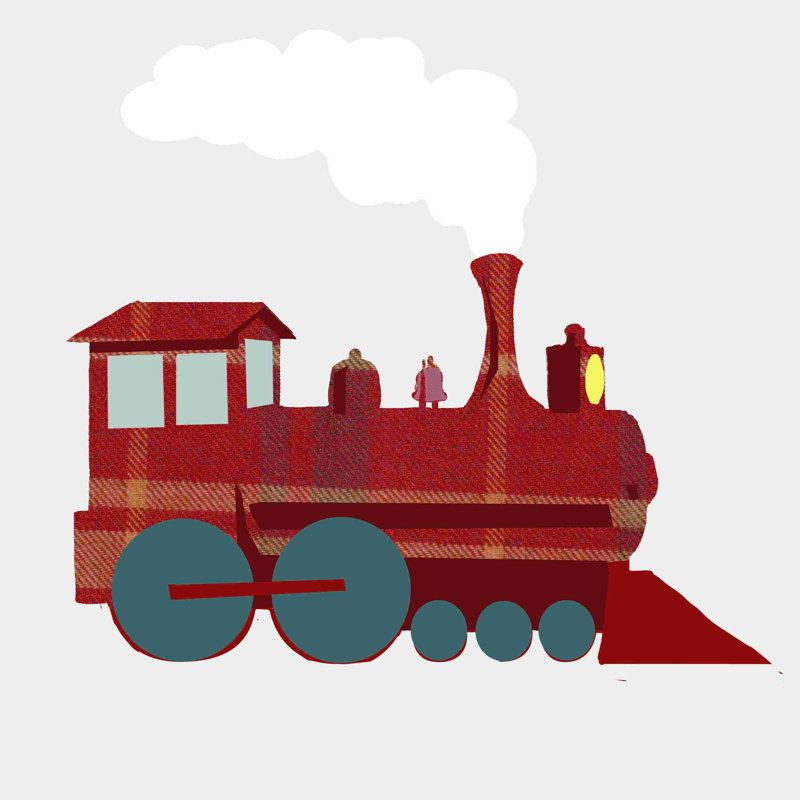 Train - impression sur toile tendue, H 30 po x l 30 po