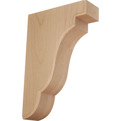 1 3/4"W x 5"D x 7 1/2"H Bedford Wood Bracket, Alder (6-Pack)