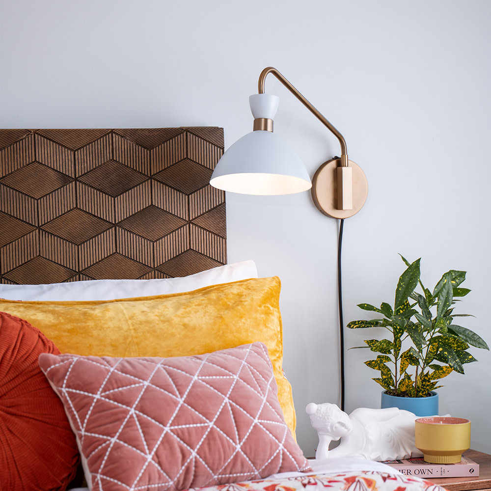 Kiyana Single Light Swing Arm Sconce, Matte White