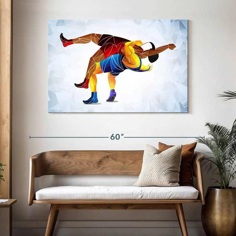 Sireci Wrestling Abstract, 32" H x 48" W