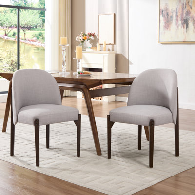 Wooden Dining Chairs Set of 2, Modern Fabric Upholstered Dining Room Chair Kitchen Chairs, Farmhouse Dinner Chair for Kitchen Dining Room
