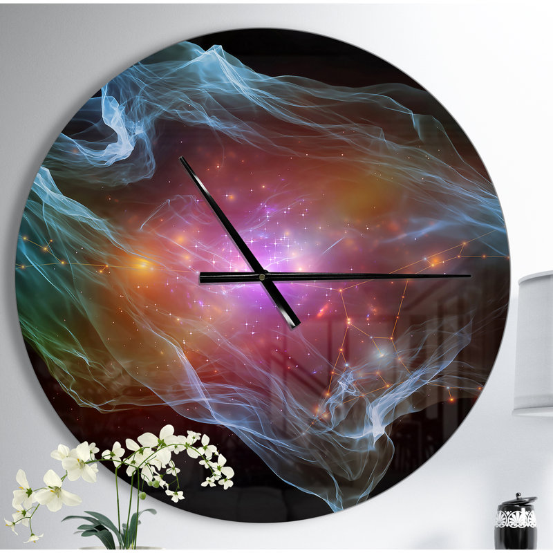 Horloge murale mauve avec lumières mauves, Moyen