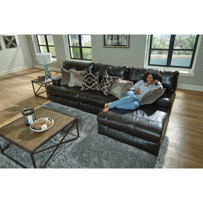 Zuriyah Upholstered Power Reclining L-Shaped Sectional, Right Hand Facing