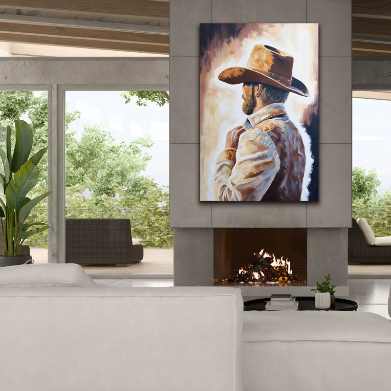«Cowboy 4» par Petals Prints Design, H 60 po x l 40 po x P 1,5 po