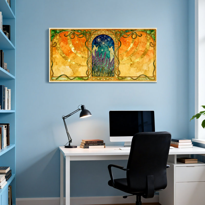 Design de fenêtre de mode lavande au clair de lune, H 20 po x l 40 po