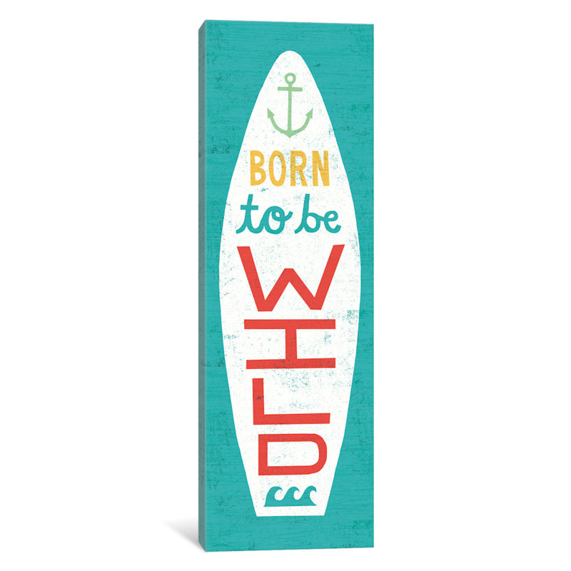 «Beach Bums Surfboard Series: Quote I», art textuel sur toile, H 72 po x l 24 po x P 1,5 po, Toile tendue